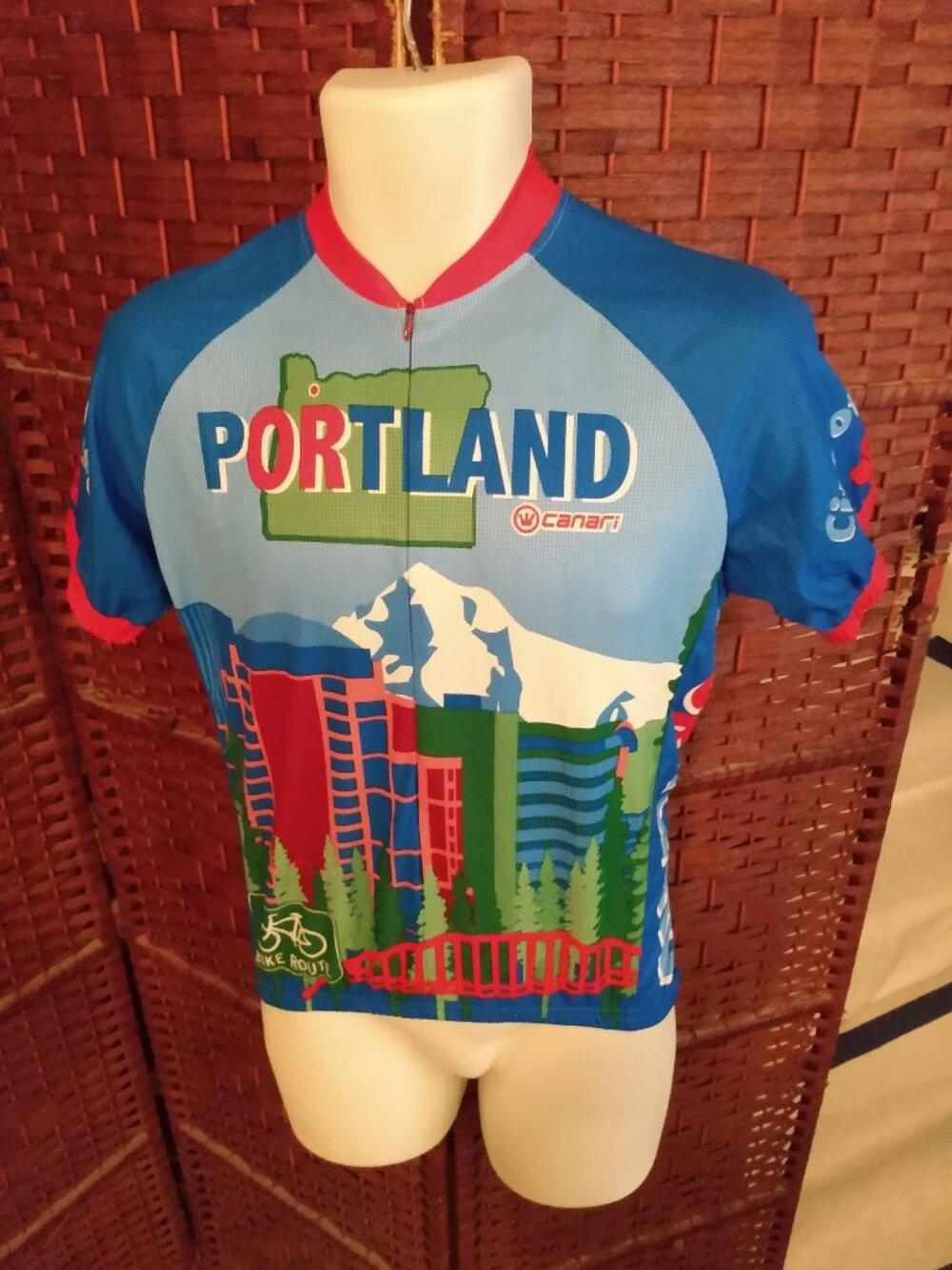 Canari Portland City Of Roses Cycling Jersey Mens Small 3/4 Zip